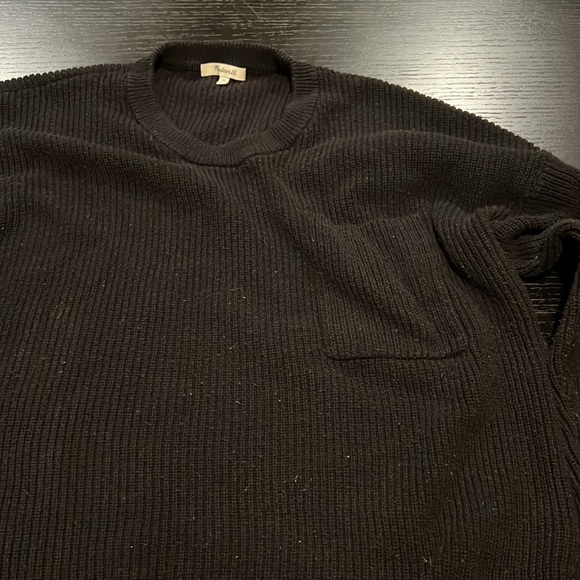Madewell Black Thompson Pocket Pullover Sweater XL - Picture 3 of 8